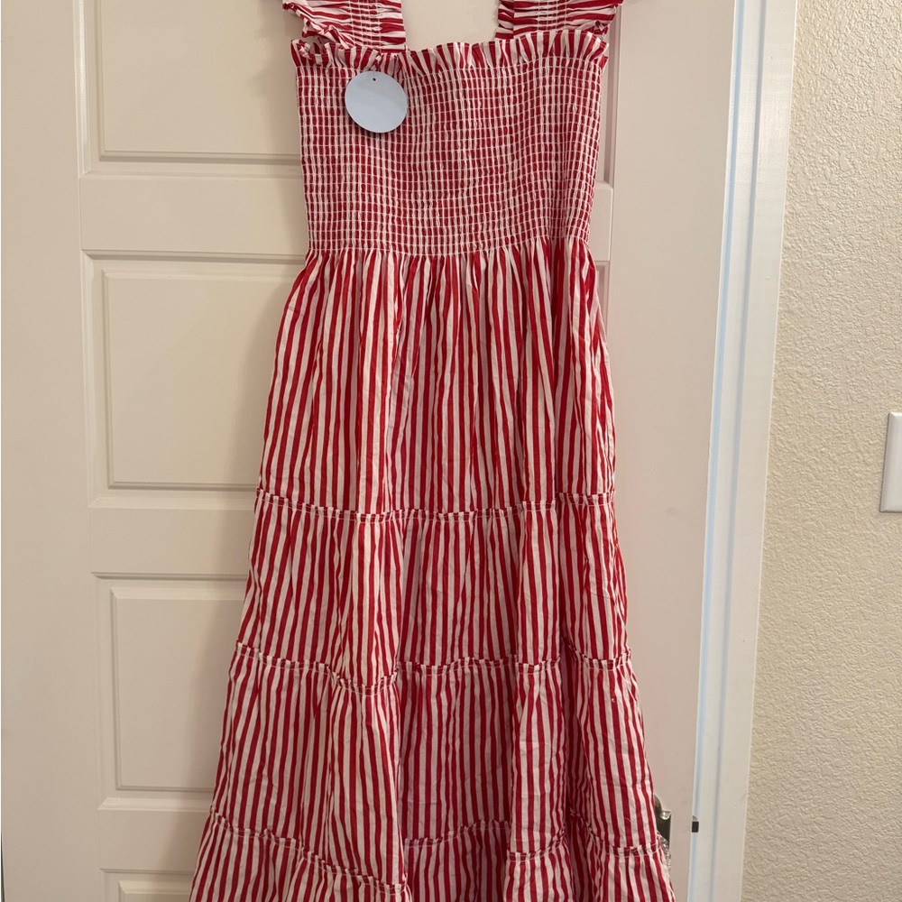 Red and White Striped womens Dress